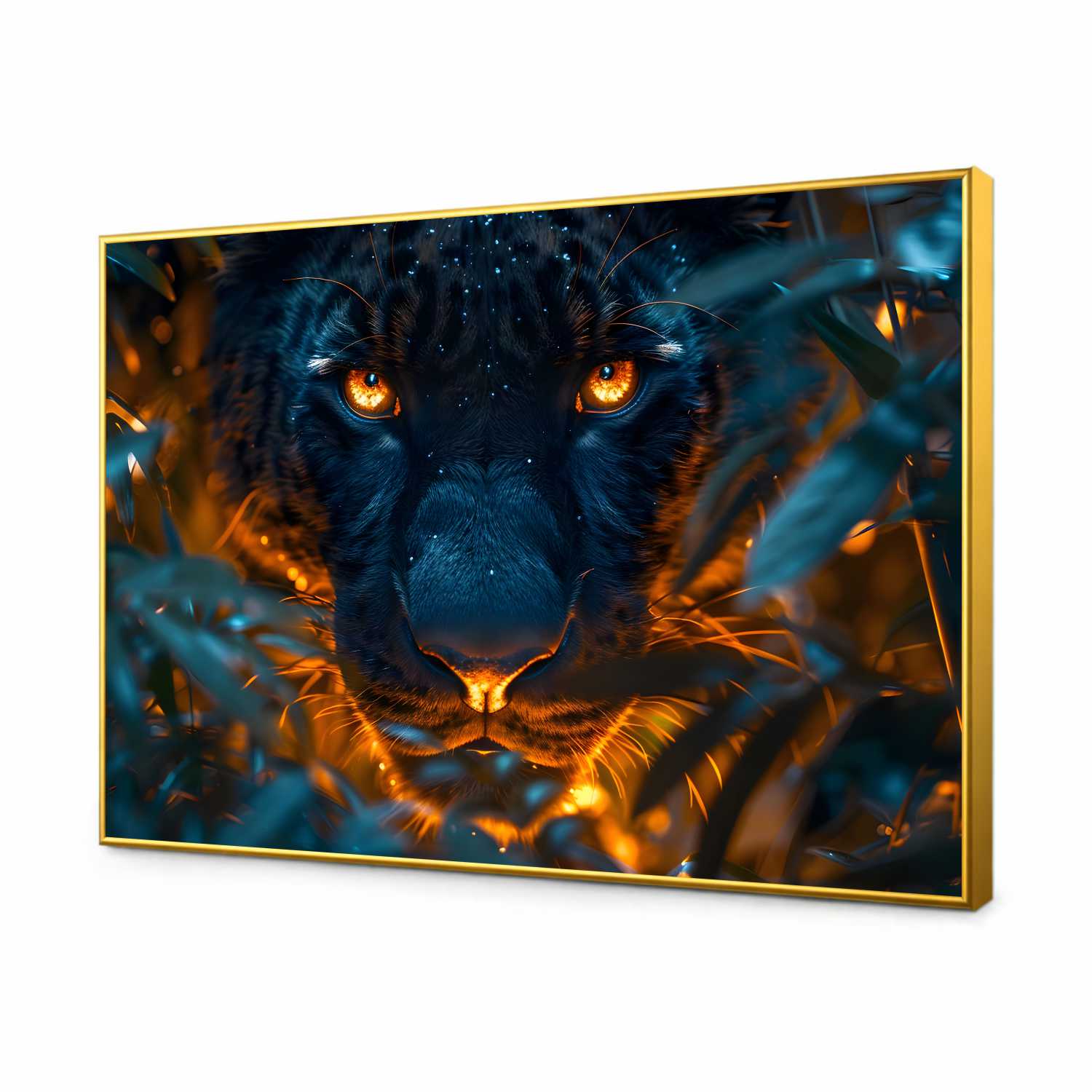 Quadro Decorativo Pantera Negra Flamejante 